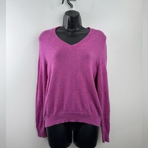 Notshy Women Cashmere V Neck Pink Sweater Size Small